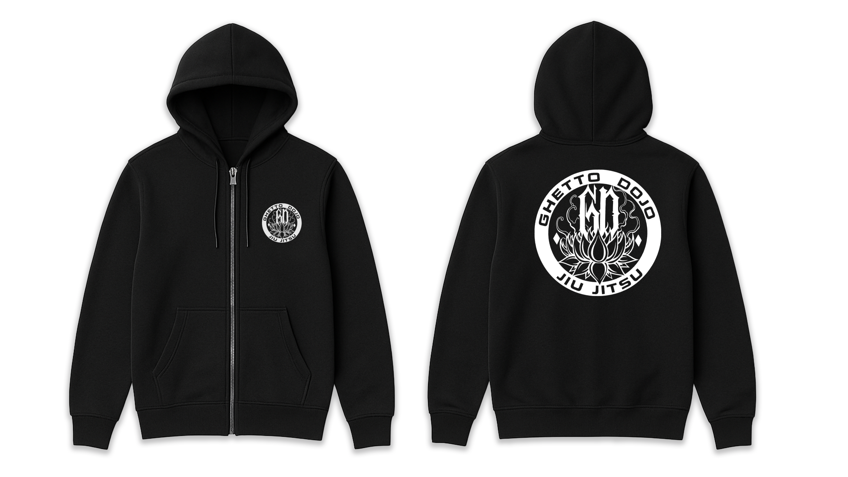 JIU JITSU ORIGINAL CIRCLE LOGO HOODIE / GHETTO DOJO