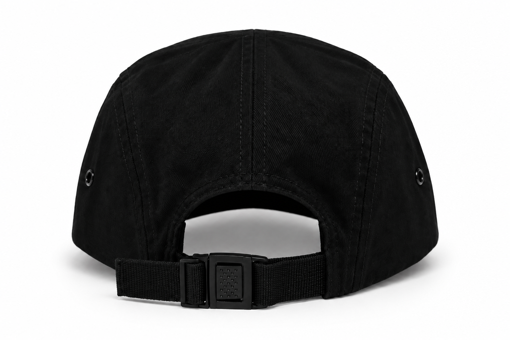 Ghetto Dojo circle logo jockey hat, back view