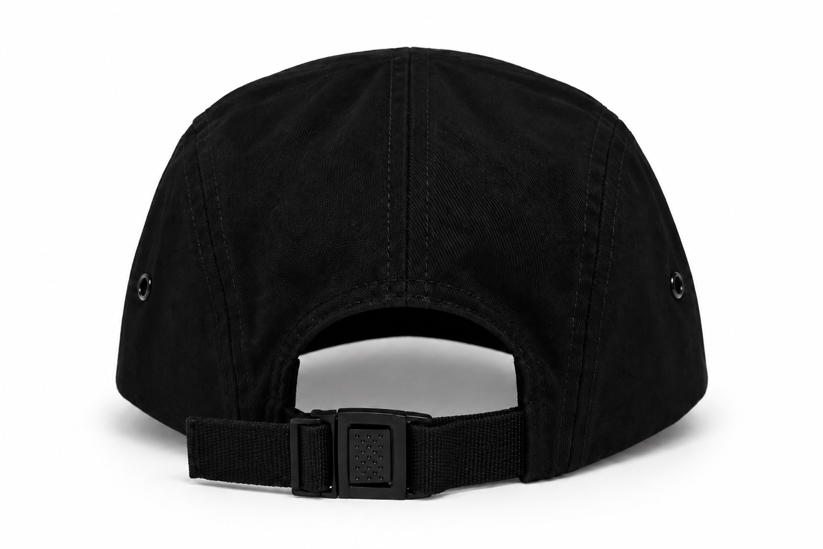 Ghetto Dojo circle logo jockey hat, back view